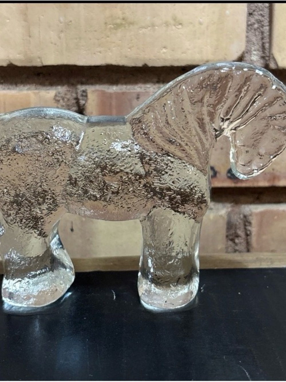 Kosta Boda Horse Textured Art Glass Paperweight